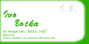 ivo botka business card